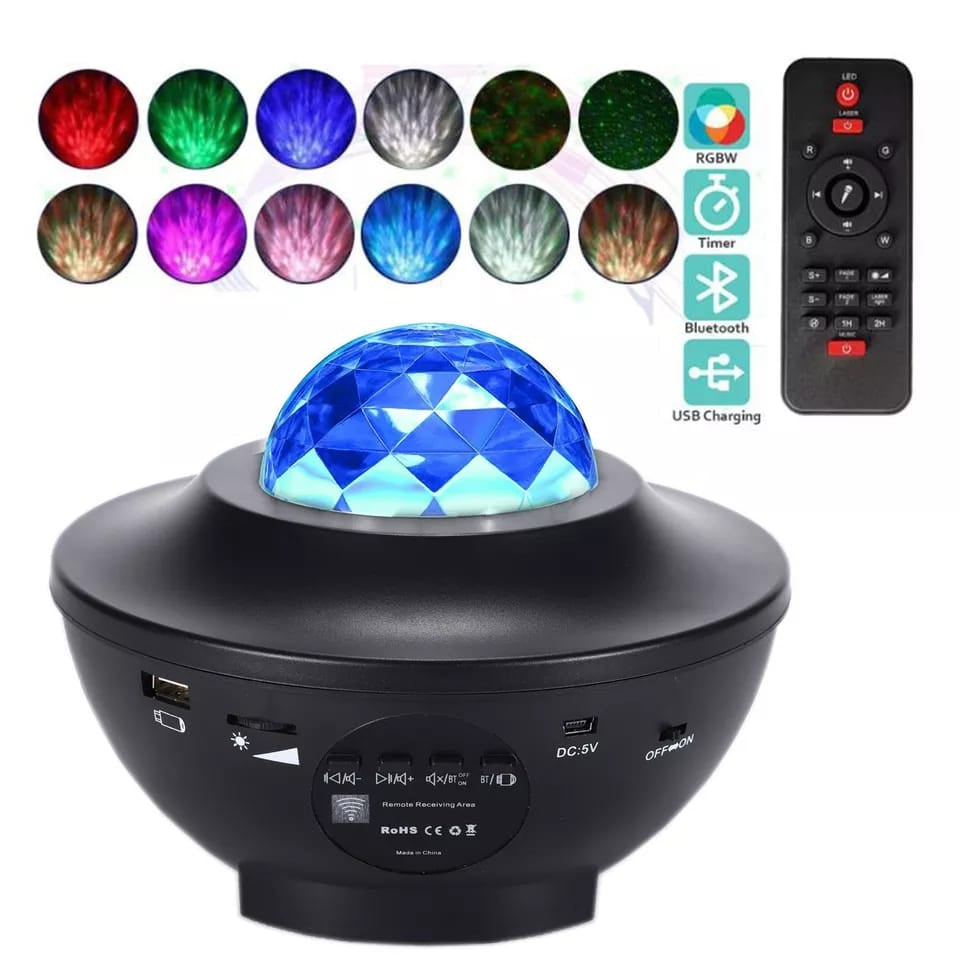 Sky Projector with Bluetooth Speaker – LED Night Light with Music & Remote for Bedroom Decor