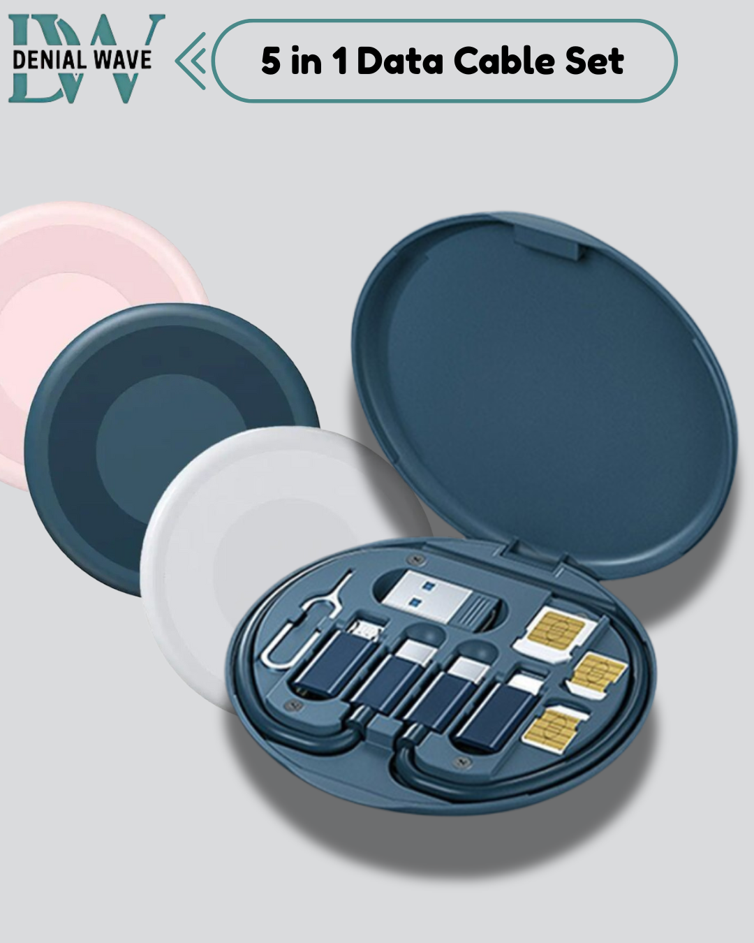 5 in 1 Data Cable Set - Fast Charging Cable