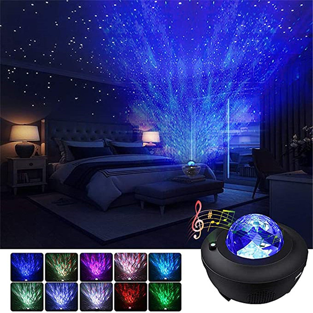 Sky Projector with Bluetooth Speaker – LED Night Light with Music & Remote for Bedroom Decor