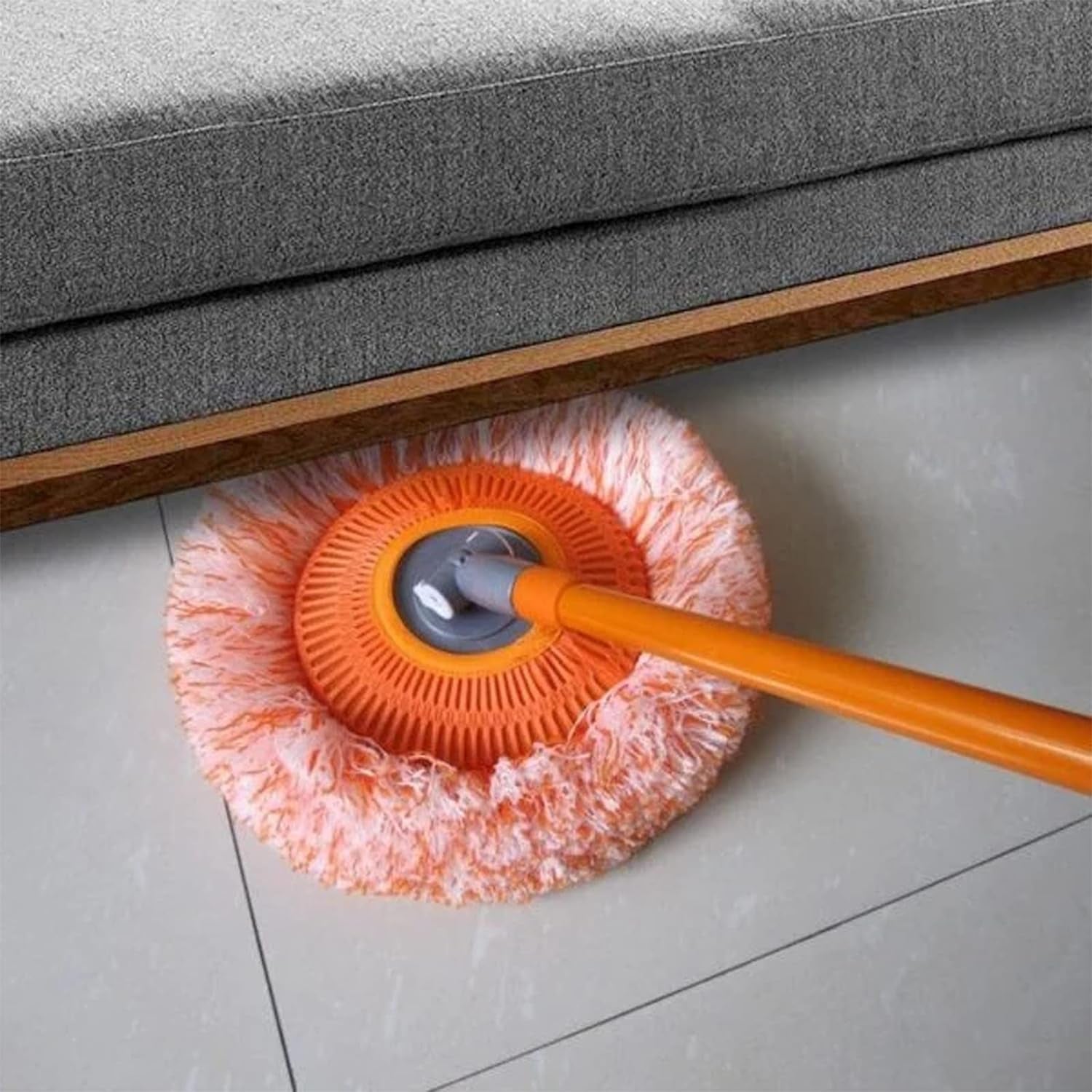 Wall Mop for Floor Cleaning and Long Handle Microfiber Spin Mops - 360° Rotatable Adjustable Cleaning Mop