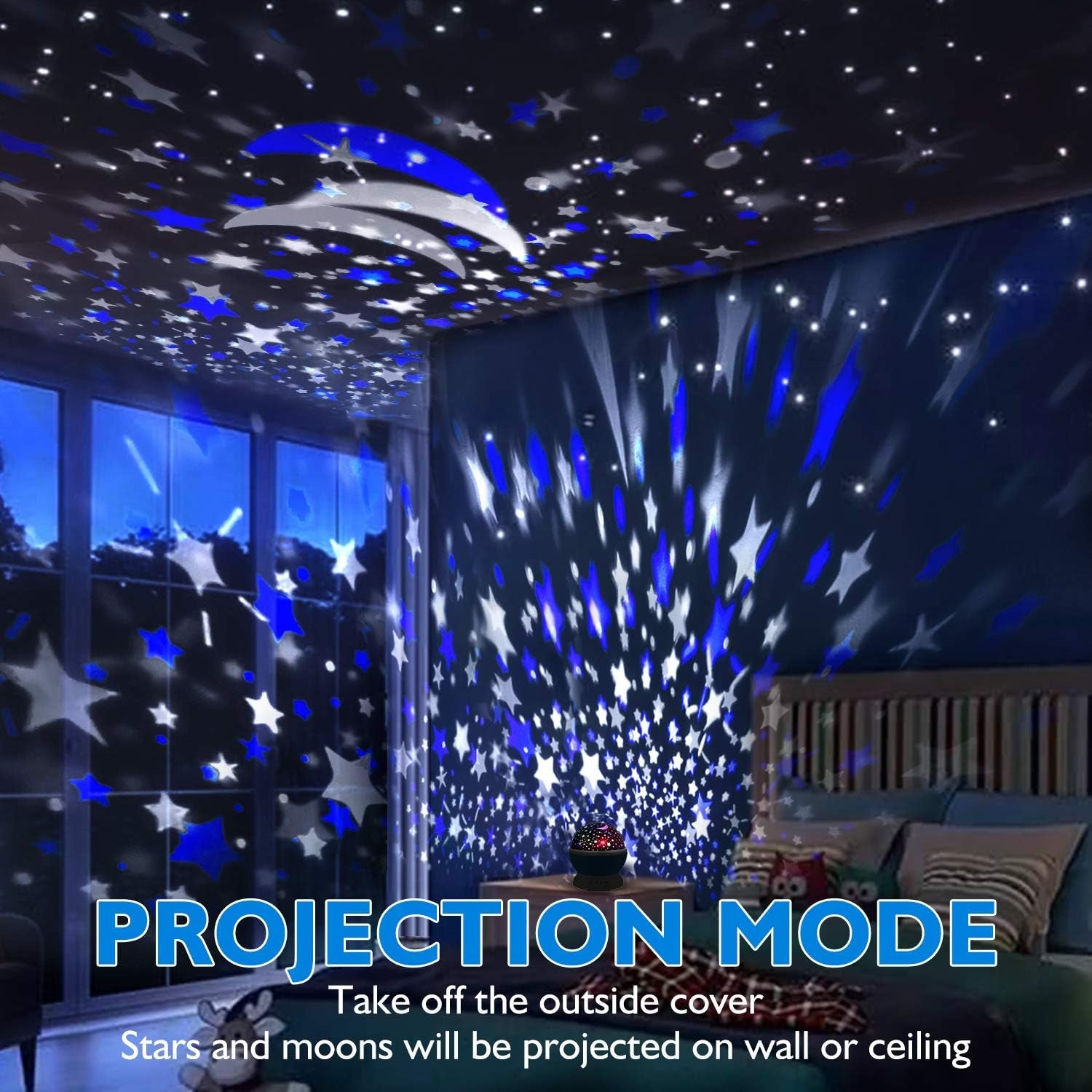 Star Master Galaxy Projector Moon Lamp – 360° Rotating