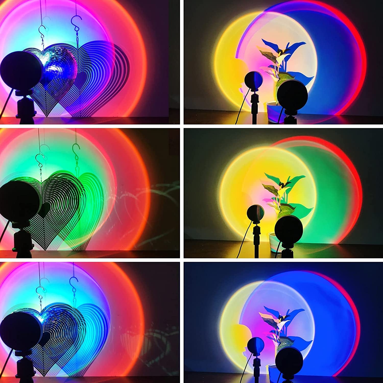 RGB Sunset Lamp Projector with Remote – 16 Color LED Light for Room Decor & Photography