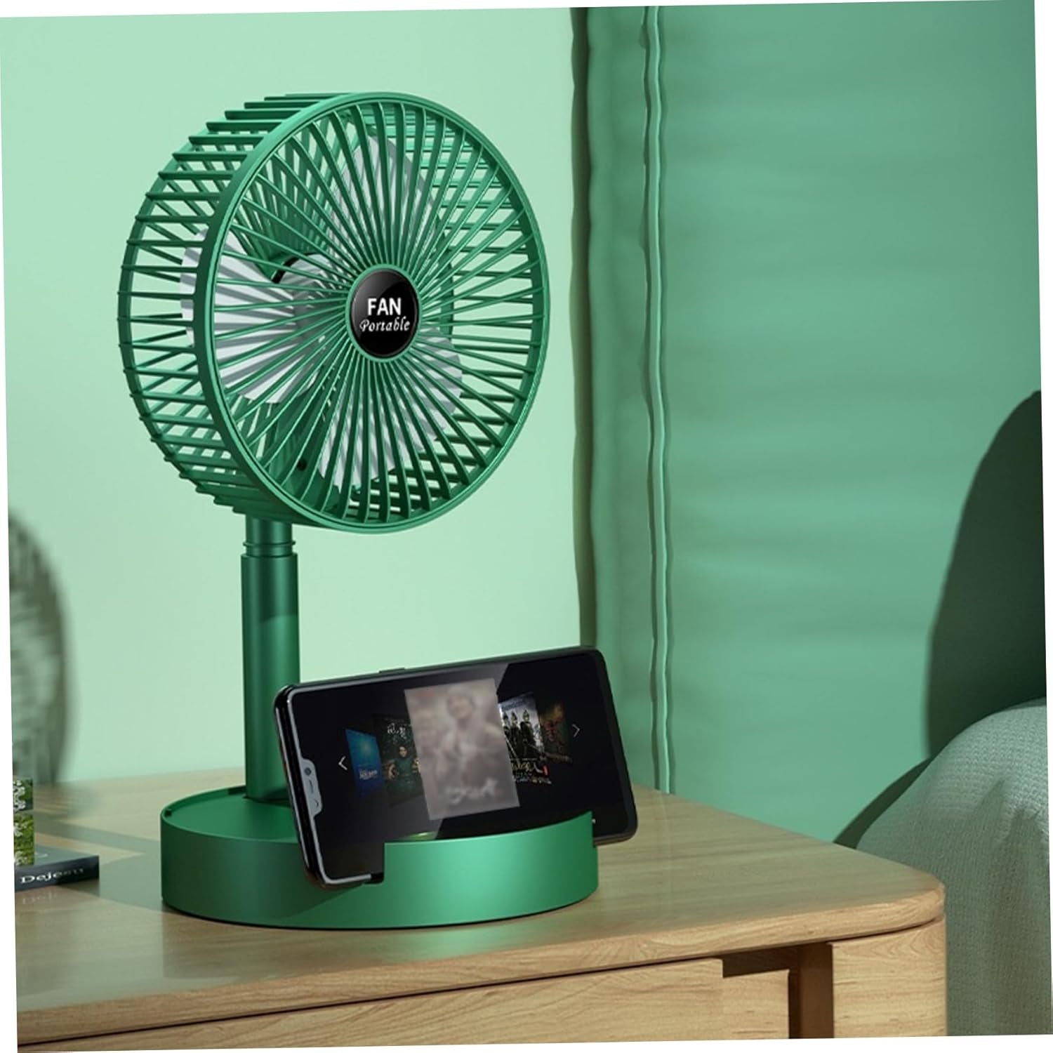 Mini Table Fan - USB Rechargeable Telescopic Foldable Desktop Fan