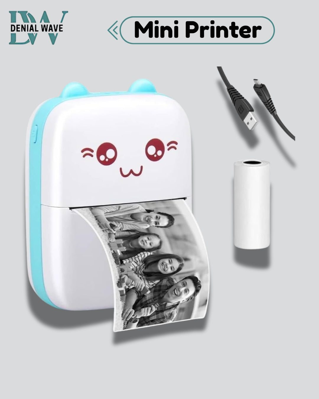 Pocket Inkless Mini Printer Thermal Portable Bluetooth Wireless Mini Printer For Kids