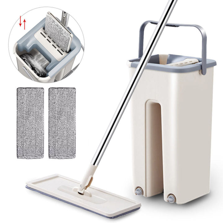 Flat Squeeze Mop - 2 in 1 Automatic Floor Cleaning Bucket Mop