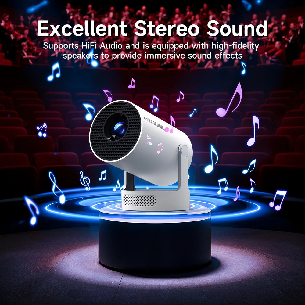 Magcubic 4K HY300 Pro+ Projector Built-in 5W Speaker 1280*720P Android 11 8000 Lumens Wifi6 BT5.4 Outdoor Portable Projec